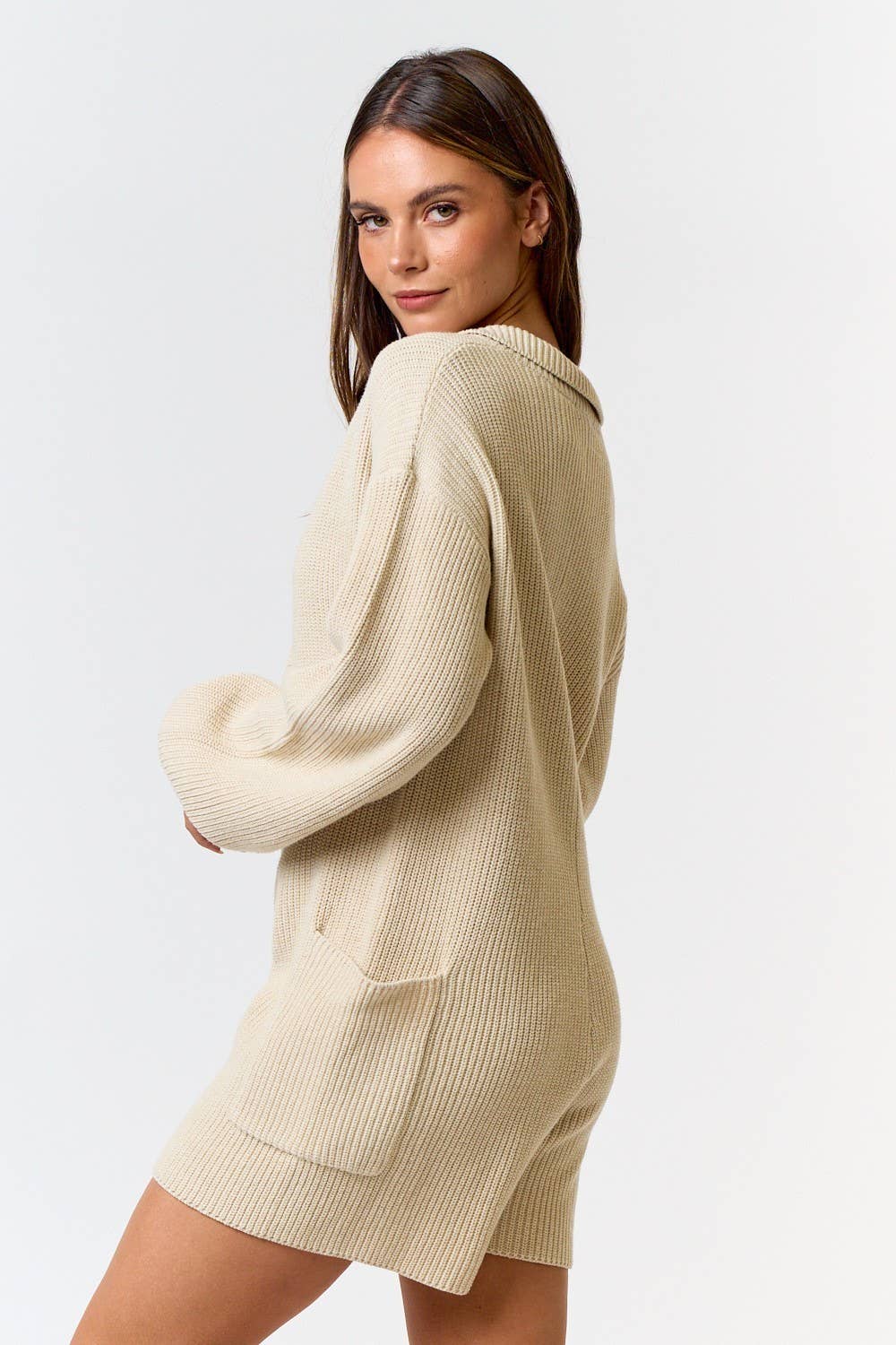 Teller Sweater Romper - Cream
