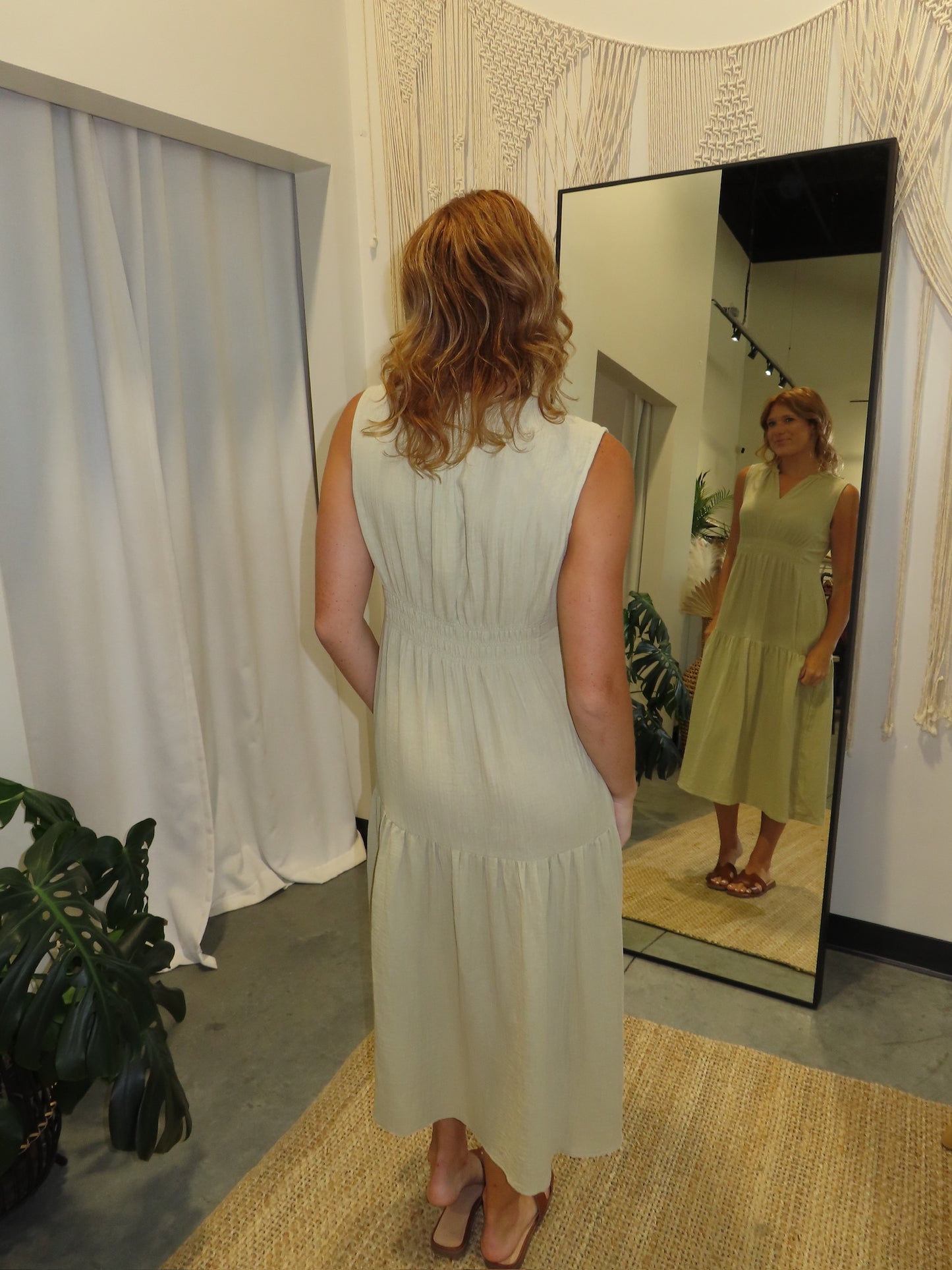 Anna Gauze Midi Dress