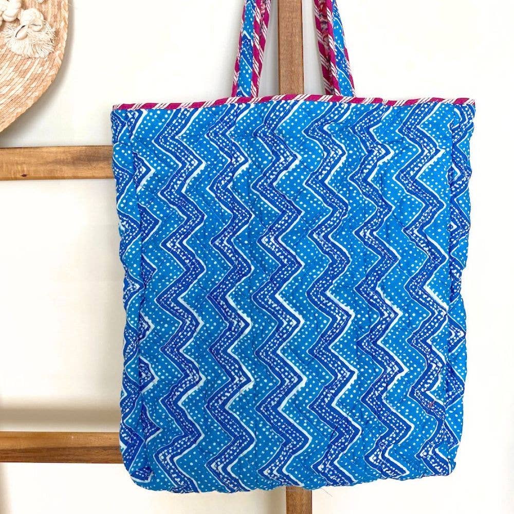 Reversible Quilted Market Bag ~ pink