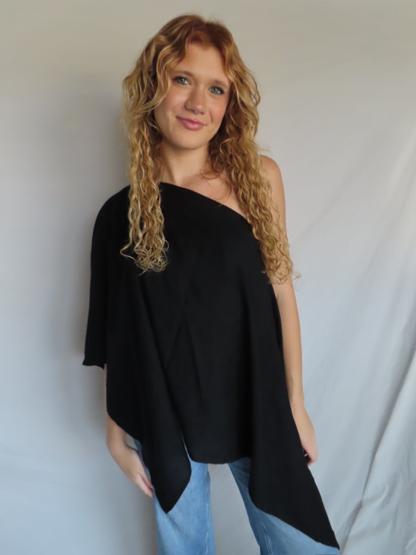 Cape Top - Black Linen