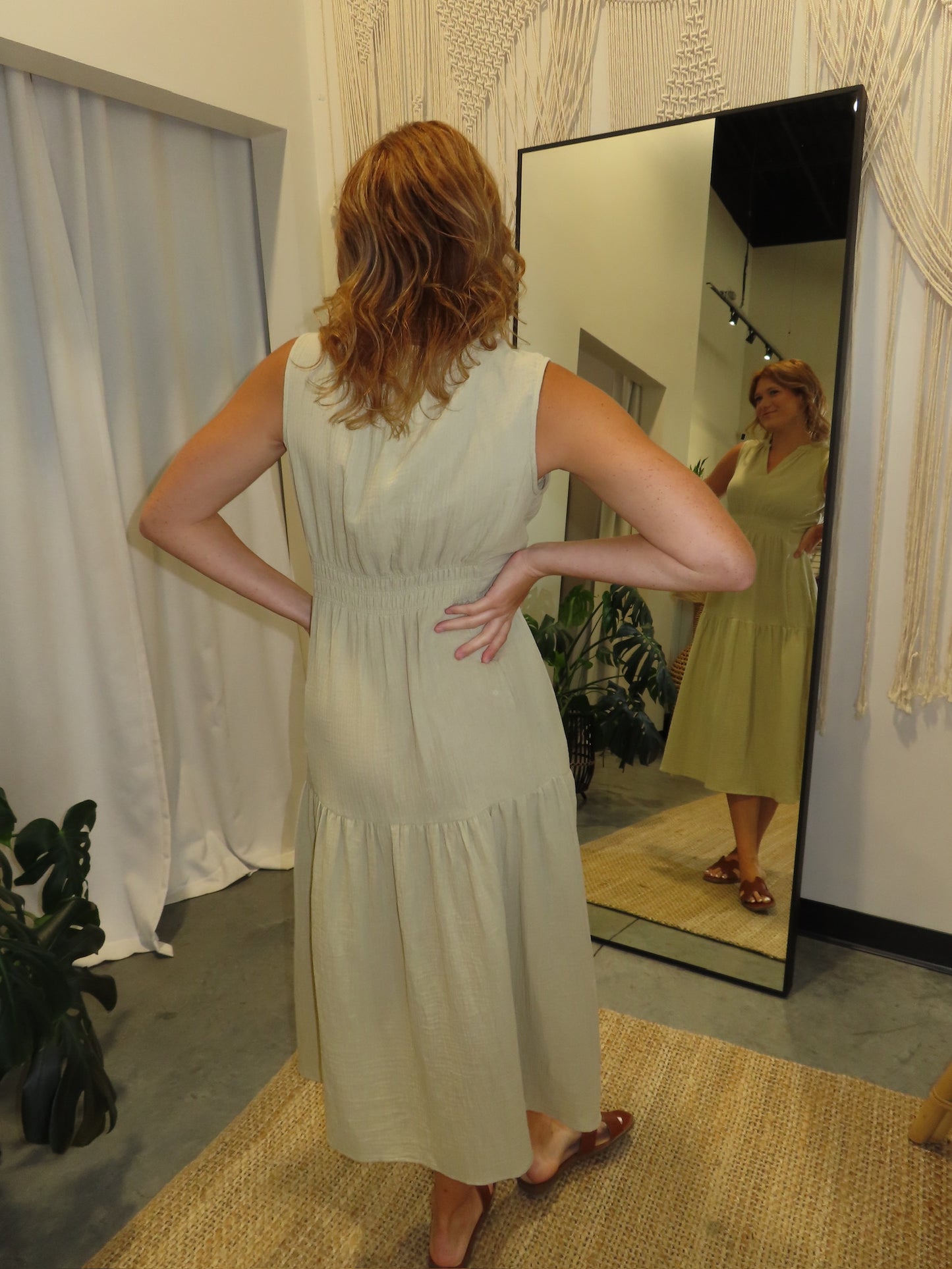 Anna Gauze Midi Dress