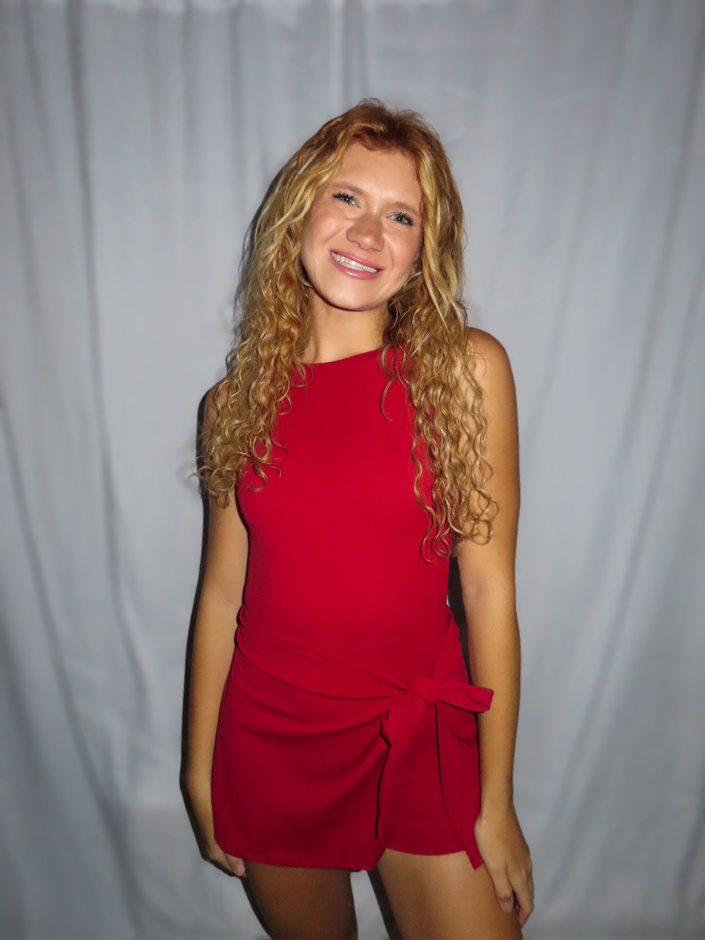 Mollie Athletic Wrap Dress - Red