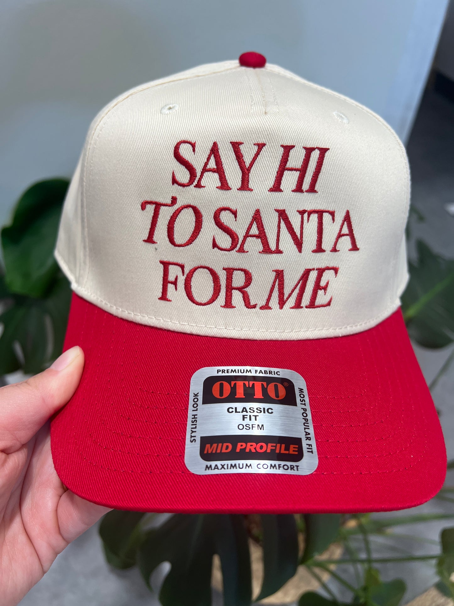 Say Hi to Santa Embroidered Hat
