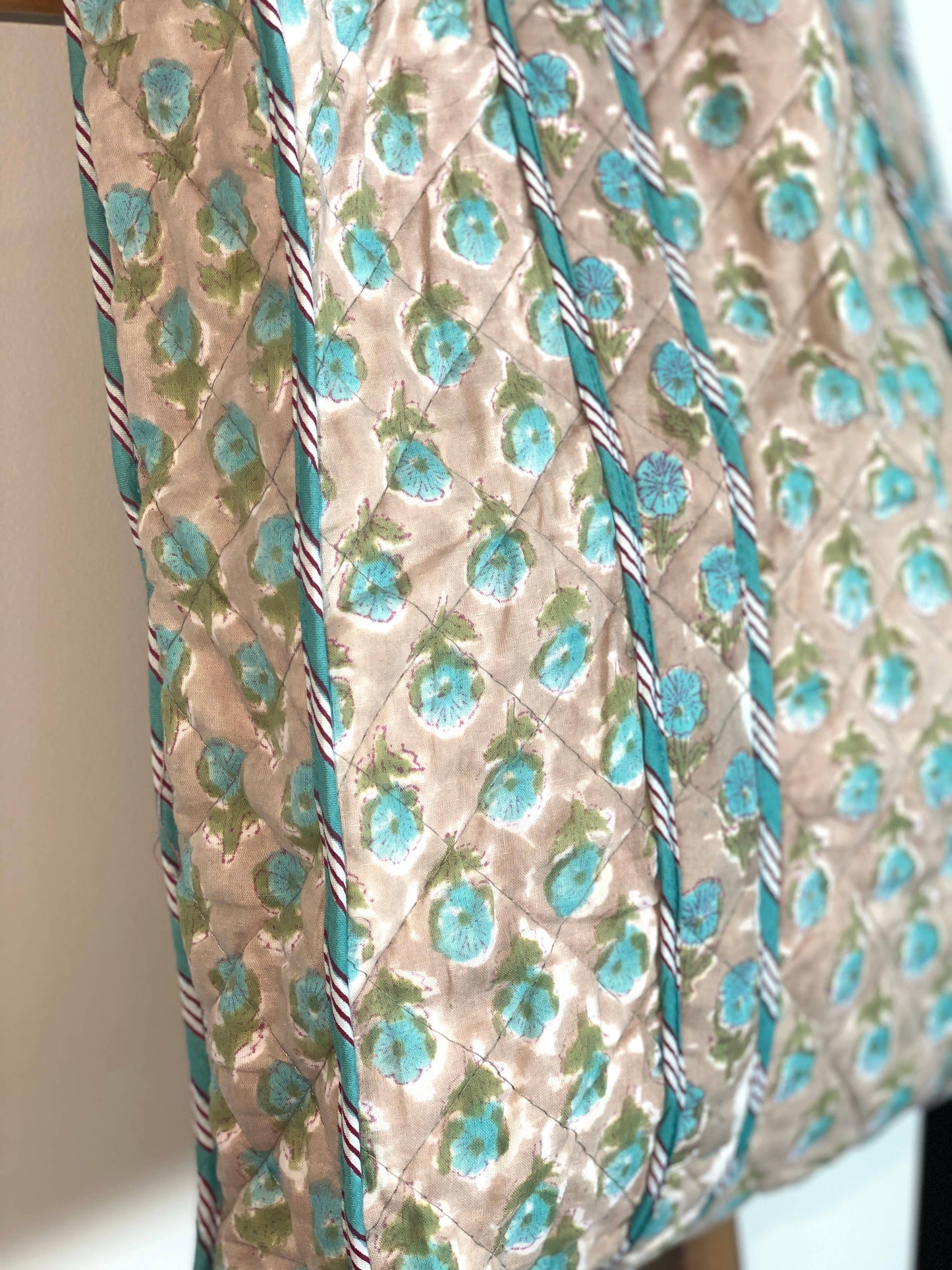 Reversible Quilted Market Bag ~ blue