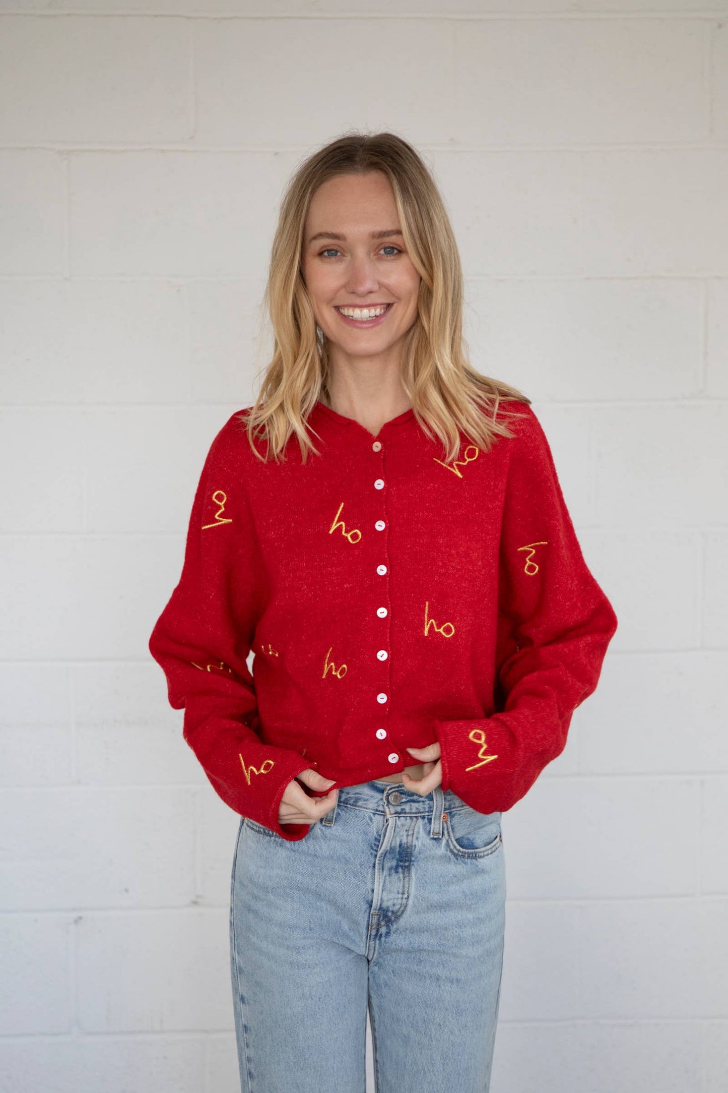Piper Cardigan - Holiday Red