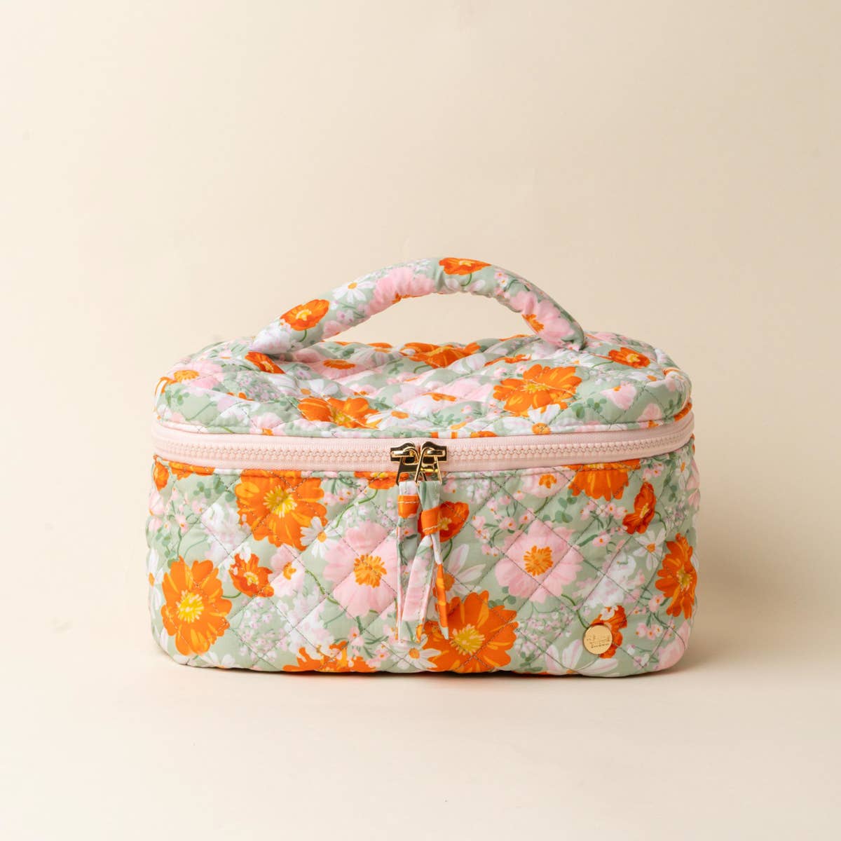 Glam & Go Quilted Cosmetic Bag–Bouquet Beauty Sage
