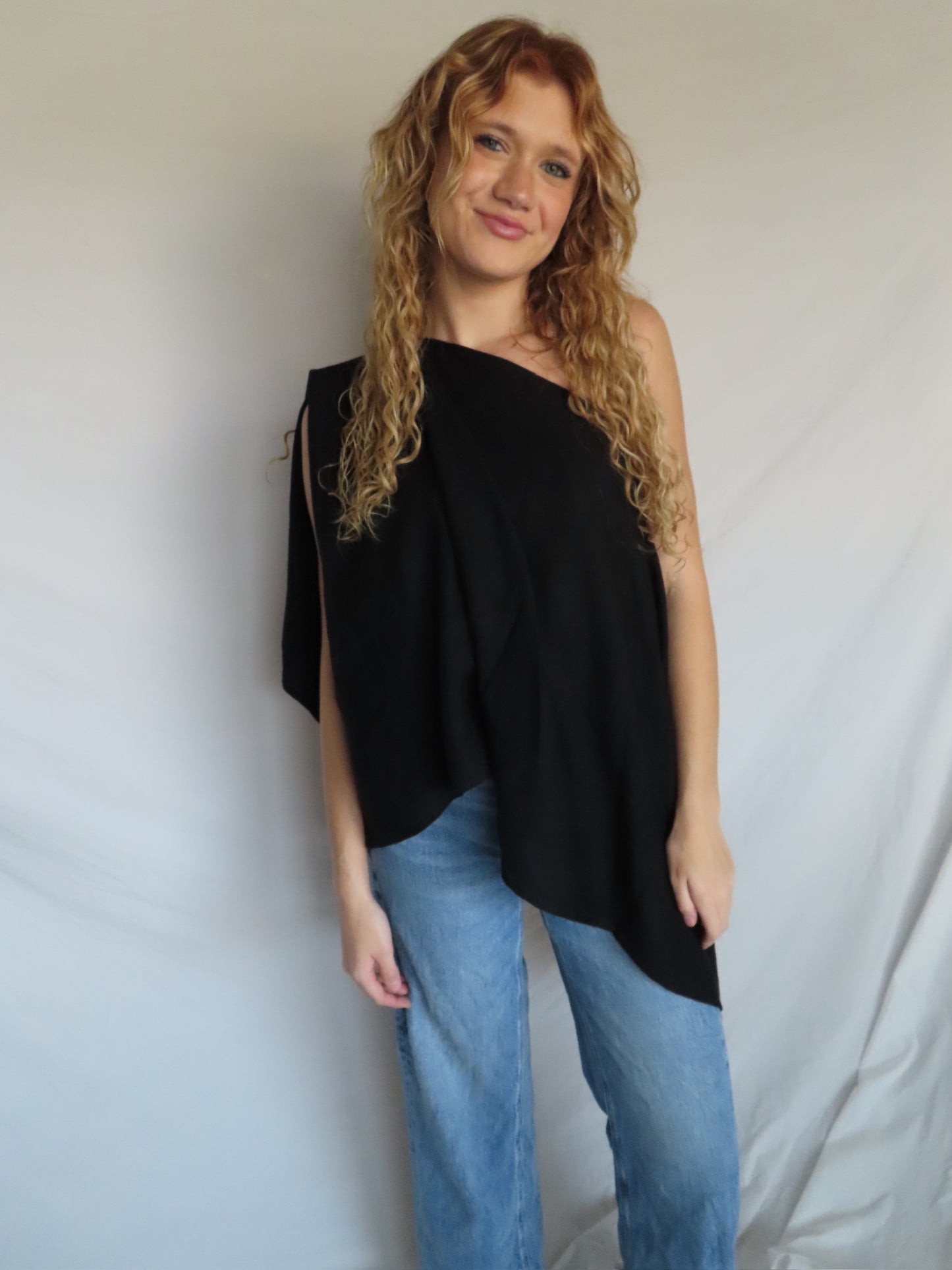 Cape Top - Black Linen