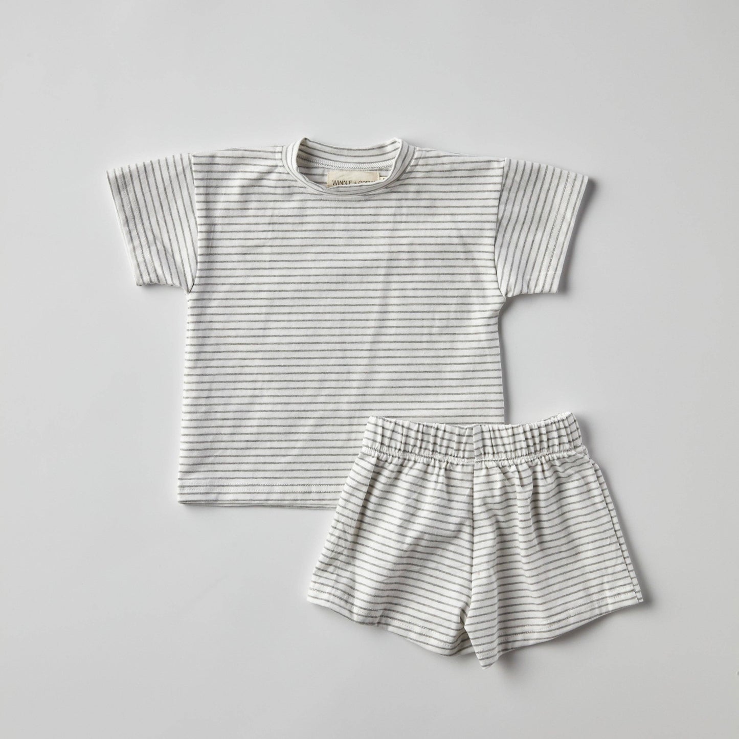 Lou Cotton Set - Grey Stripes