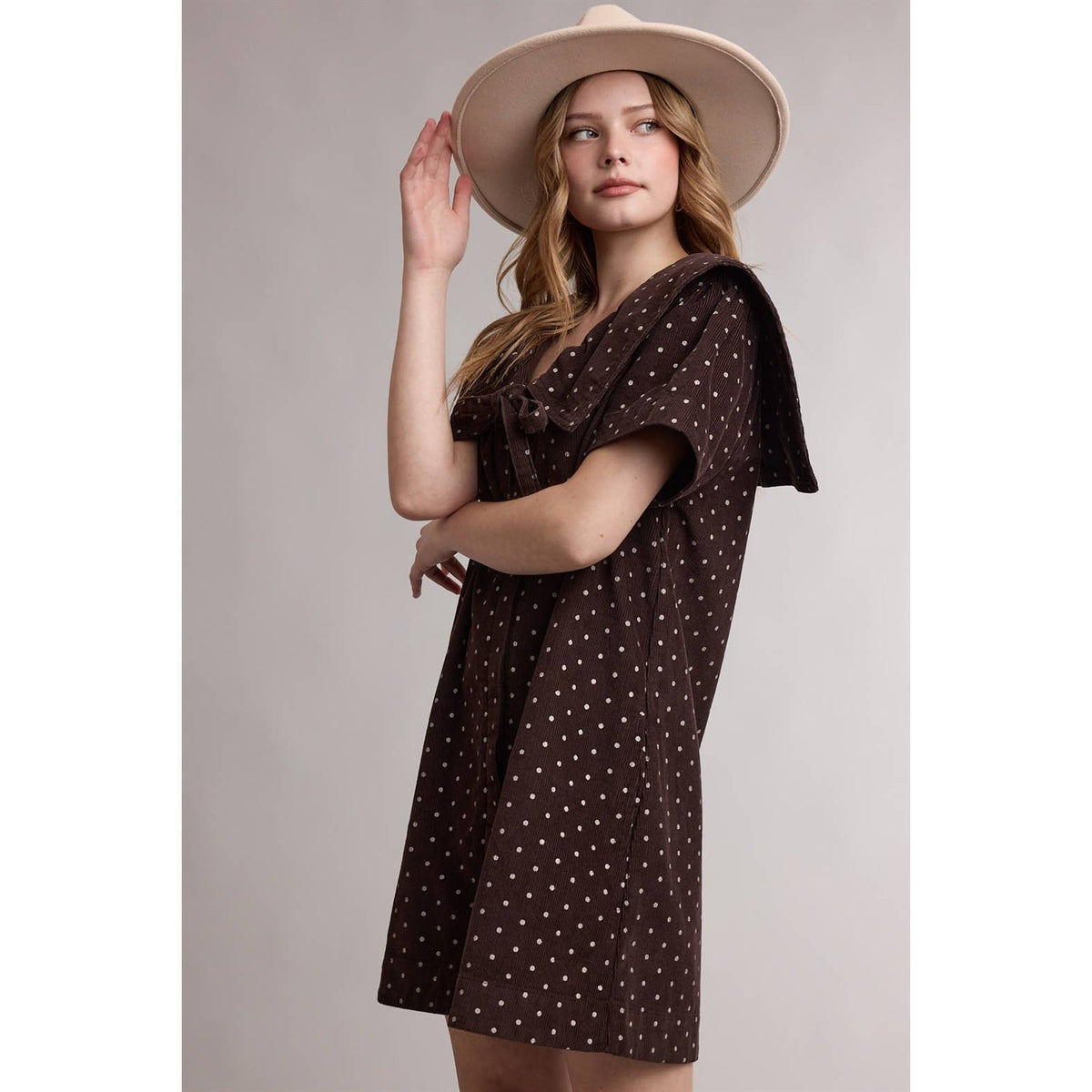 Essie Polka Dot Corduroy Dress