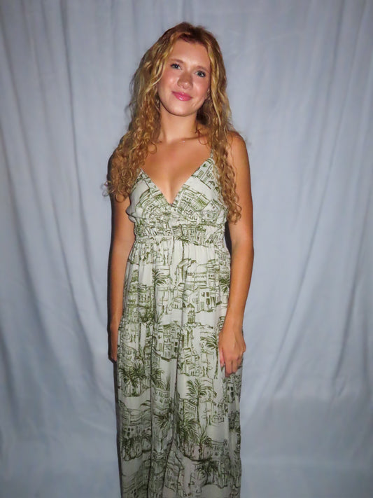 Santorini Sketch Maxi Dress