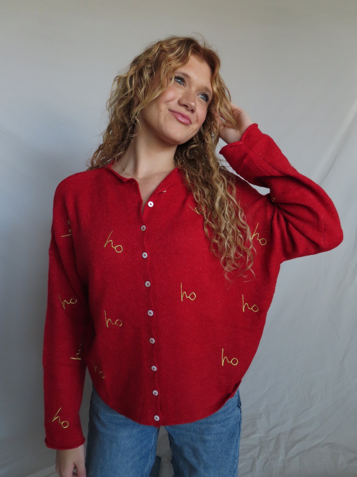 Piper Cardigan - Holiday Red
