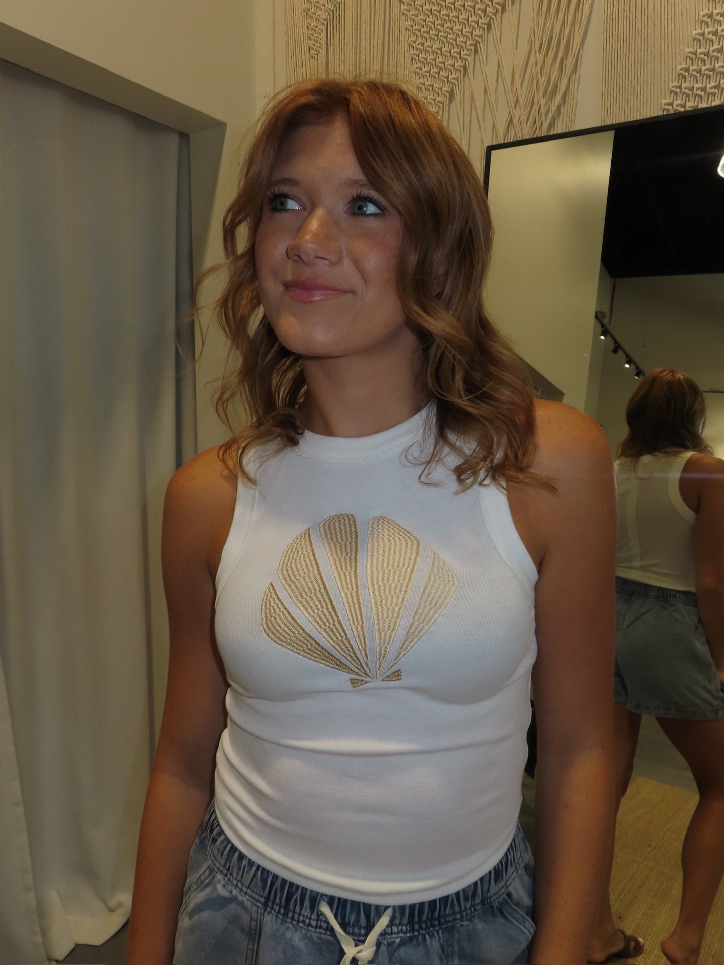 Shell Embroidery Tank