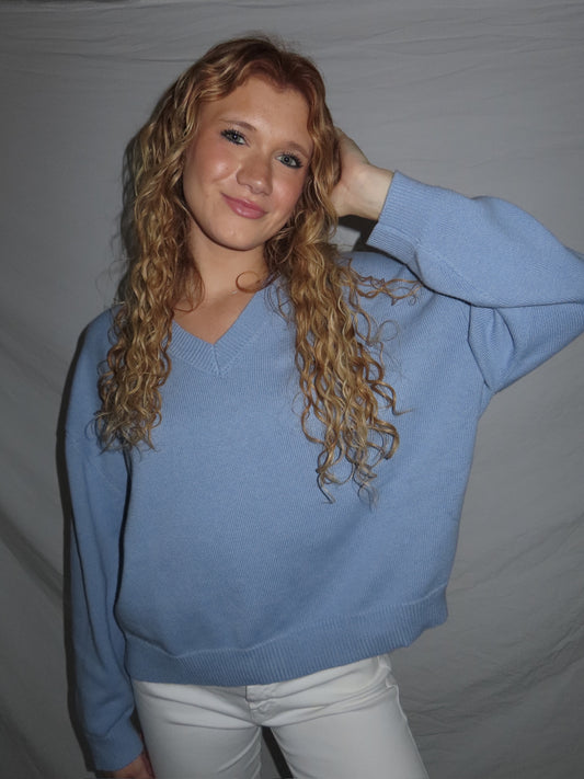 Chloe Sweater - Dusty Blue