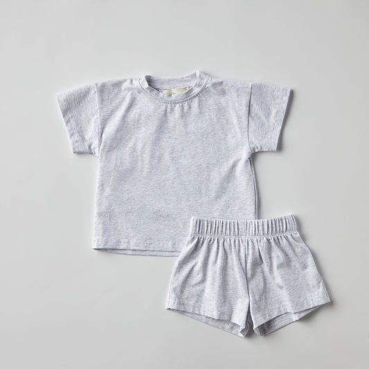 Lou Cotton Set in Heather Grey