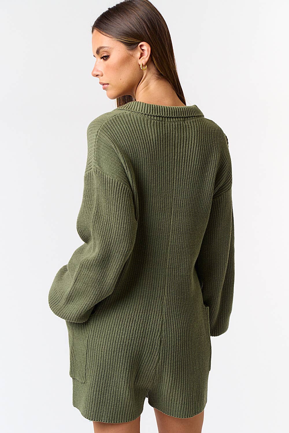 Teller Sweater Romper - Olive